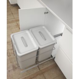 Hafele Pull-Out Kitchen Bin Grey 2 x 16Ltr