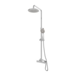 Gainsborough Round Dual Outlet HP Rear-Fed Exposed Chrome Thermostatic Mixer Shower