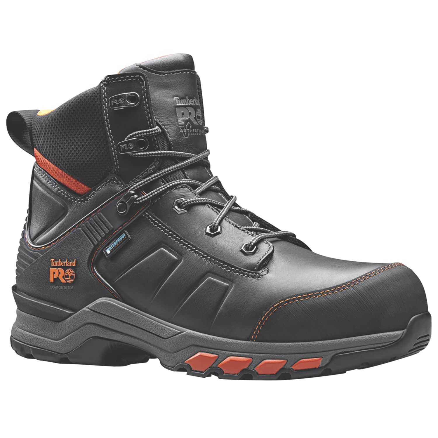 Timberland Pro Hypercharge Size 9 Black/Orange Waterproof Safety Boots (351JH)