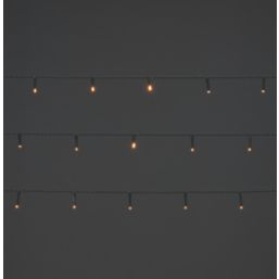 120  Battery LED Indoor & Outdoor Warm White String Christmas Lights with Green Cable