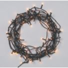 120  Battery LED Indoor & Outdoor Warm White String Christmas Lights with Green Cable