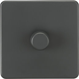 Knightsbridge  1-Gang 2-Way LED Intelligent Dimmer Switch  Anthracite