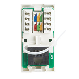 Contactum Media Modular Cat 6 RJ45 Ethernet Socket White