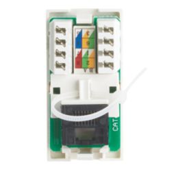 Contactum Media Modular RJ45 Ethernet Socket White