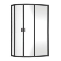 ETAL SMQU129BP-E6 Framed Offset Quadrant Shower Enclosure  Matt Black 1180mm x 880mm x 1900mm