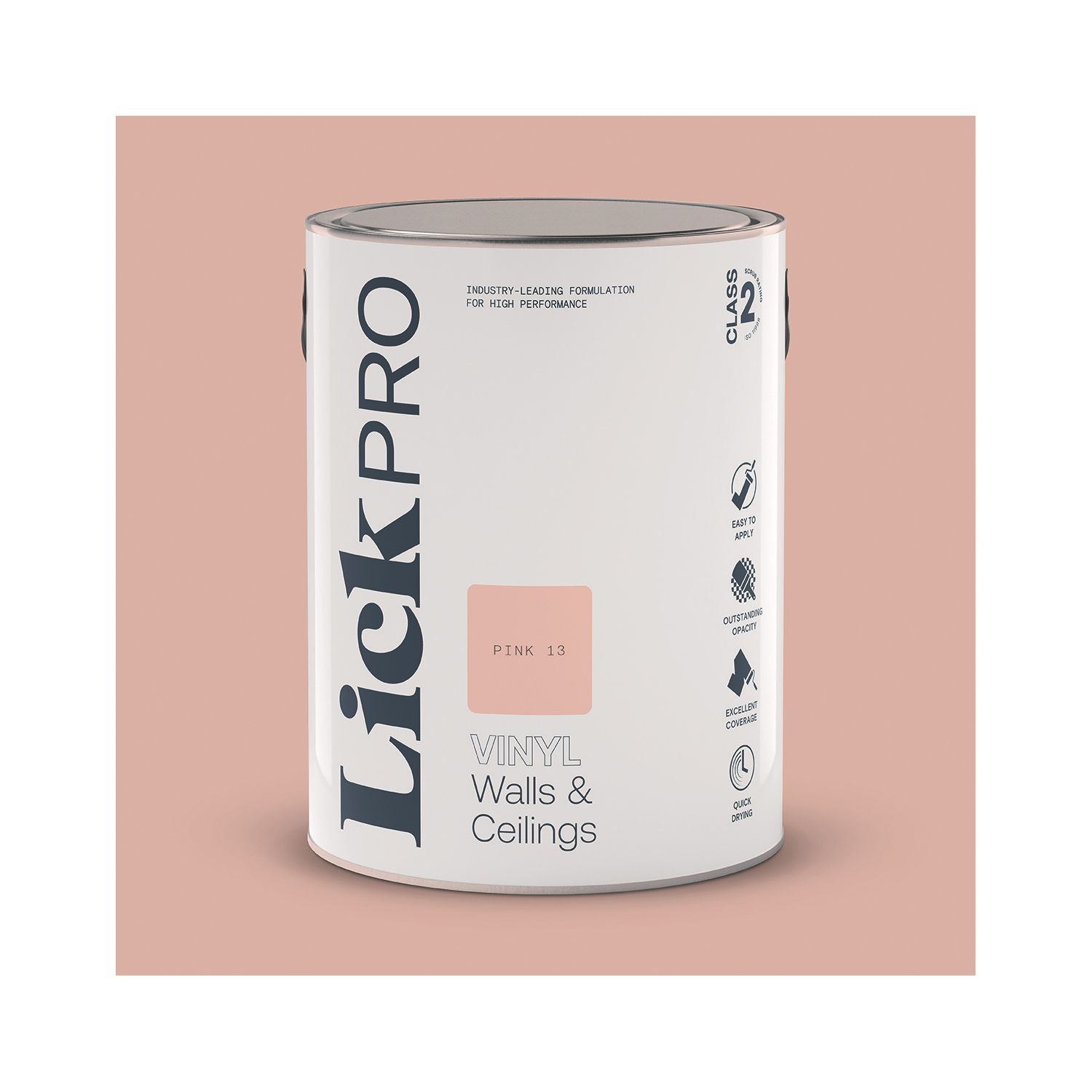 LickPro 5Ltr Pink 13 Vinyl Matt Emulsion Paint (351TM)