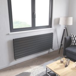 Ximax Oceanus 595mm x 1500mm 4935BTU Anthracite Horizontal Designer Radiator