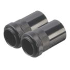 Deta TTE Male Conduit Adaptors 20mm Black 2 Pack