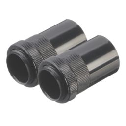 Deta TTE Male Conduit Adaptors 20mm Black 2 Pack