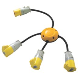 Defender 16A 3-Way Splitter Box 320mm 110V