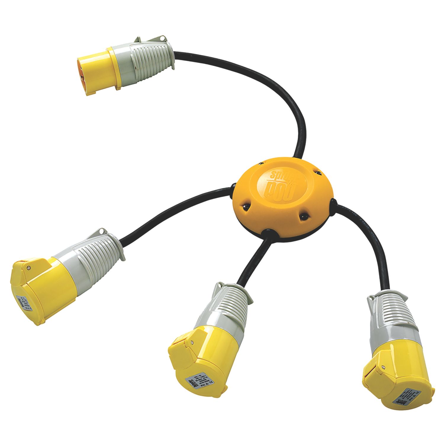 Defender 16A 3-Way Splitter Box 320mm 110V (351XX)