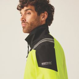 Regatta Hi Vis XPro 3 Layer Softshell  Jacket Black/Yellow 2X Large 48" Chest