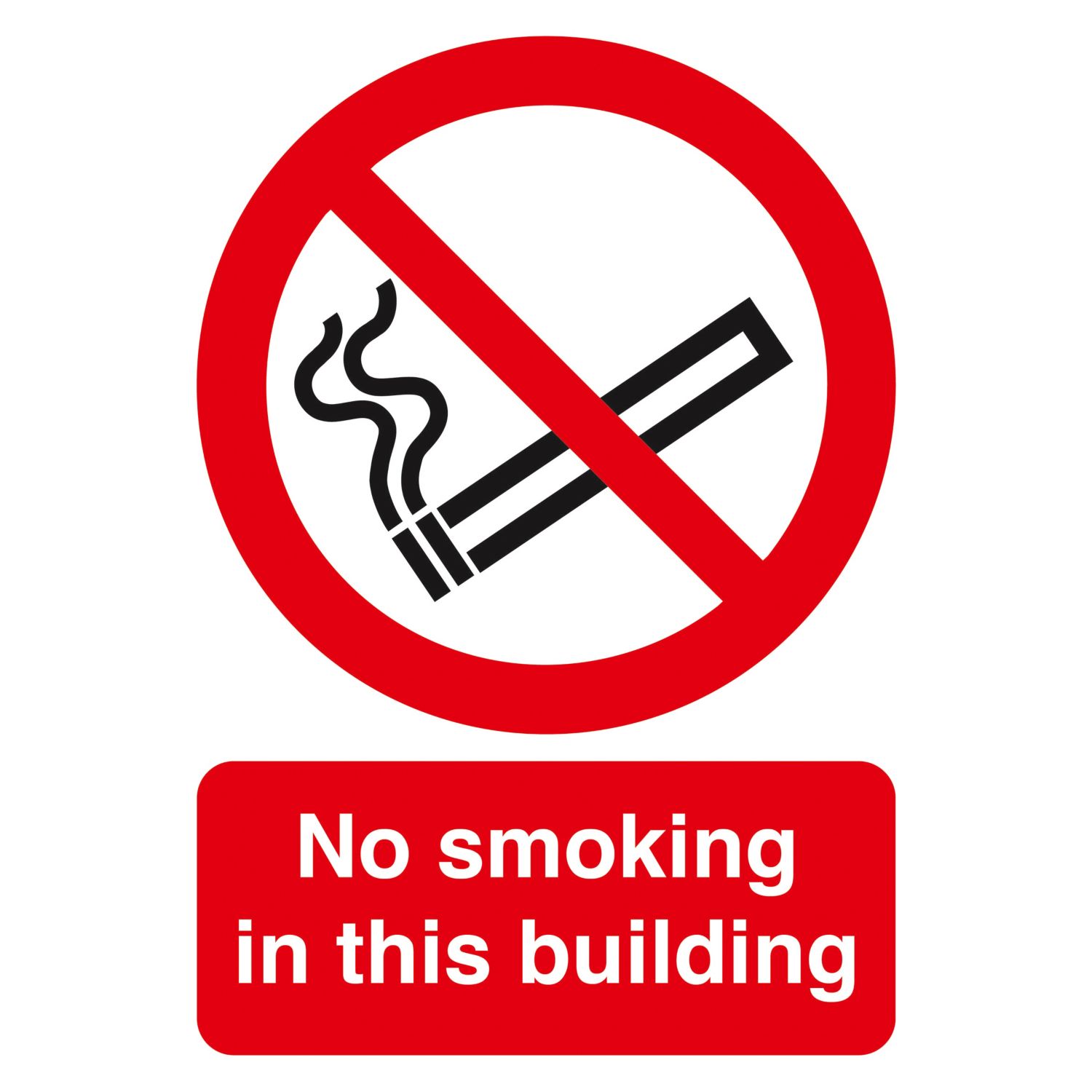 "No Smoking In This Building" Sign 210mm x 148mm (35290)