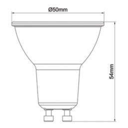 LAP Wide Beam Angle  GU10 LED Light Bulb 345lm 2.5W 5 Pack