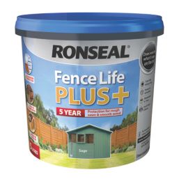 Ronseal Fence Life Plus 5Ltr Sage Shed & Fence Paint