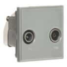 Knightsbridge  Duplex Modular Multimedia Socket Grey