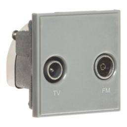 Knightsbridge  Duplex Modular Multimedia Socket Grey
