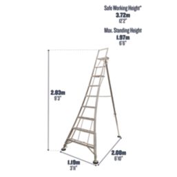 Werner Aluminium 2.83m 7 Step Swingback Platform Step Ladder