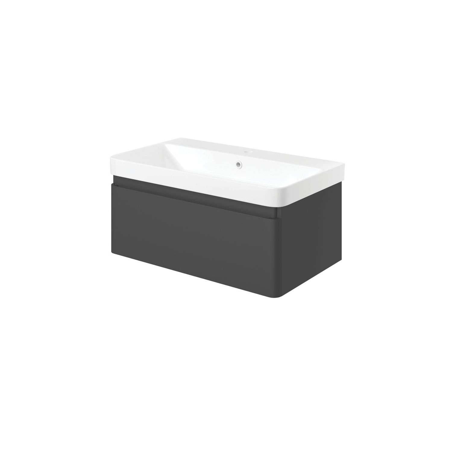 Essentials Genoa Vanity Unit with Basin Matt Black 805mm x 460mm x 360mm (352EY)