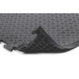 COBA Comfort-Lok Anti-Fatigue Floor End Mat Black 0.8m x 0.7m x 12.5mm