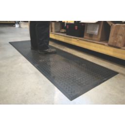 COBA Comfort-Lok Anti-Fatigue Floor End Mat Black 0.8m x 0.7m x 12.5mm