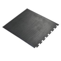 COBA Comfort-Lok Anti-Fatigue Floor End Mat Black 0.8m x 0.7m x 12.5mm