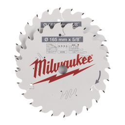 Milwaukee  Wood Circular Saw Blades 165mm x 15.87mm 24T 2 Pack