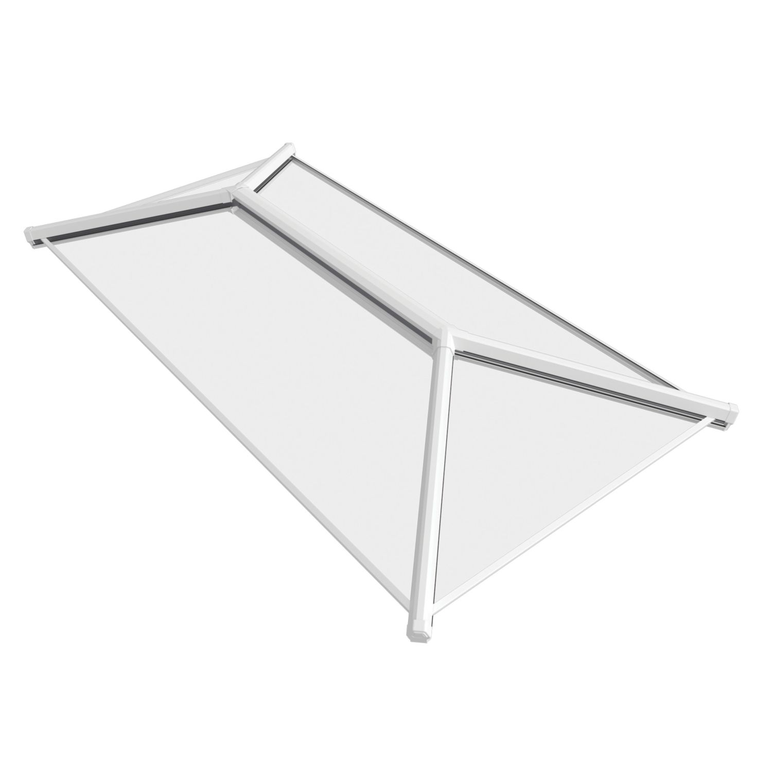 Crystal Clear Aluminium & uPVC Double-Glazed Lantern Roof White 2500mm x 1500mm (352JM)