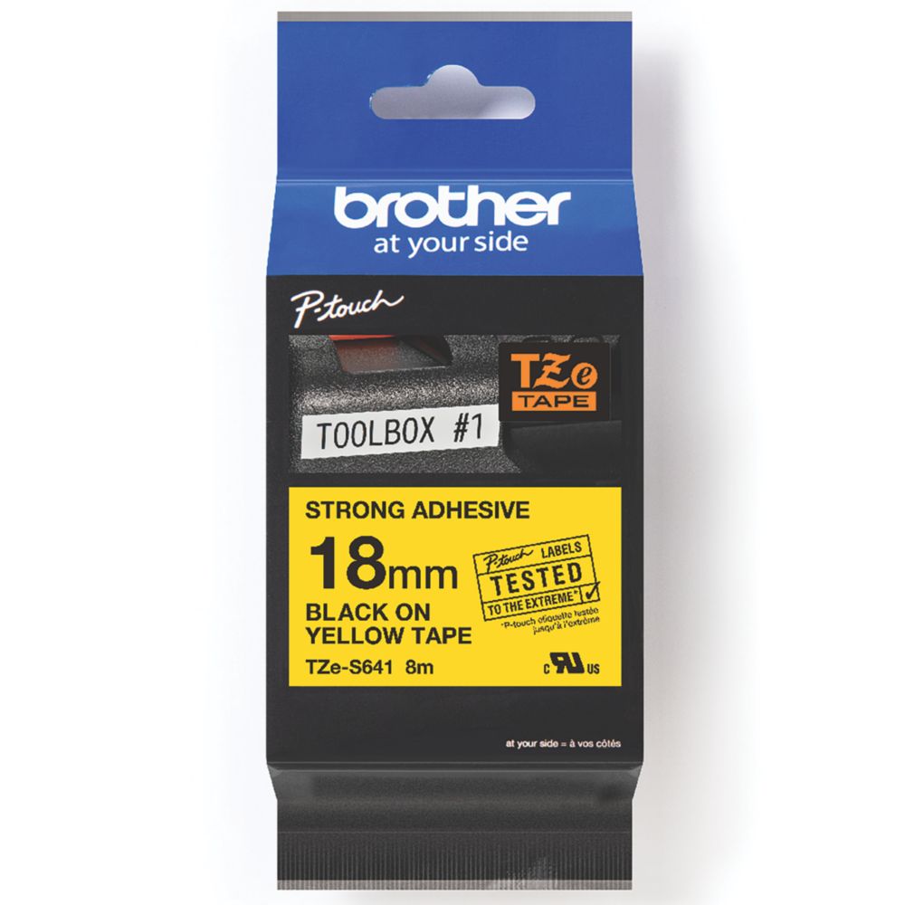 Brother TZES641 Strong Adhesive Labelling Tape 18mm x 8m - Screwfix