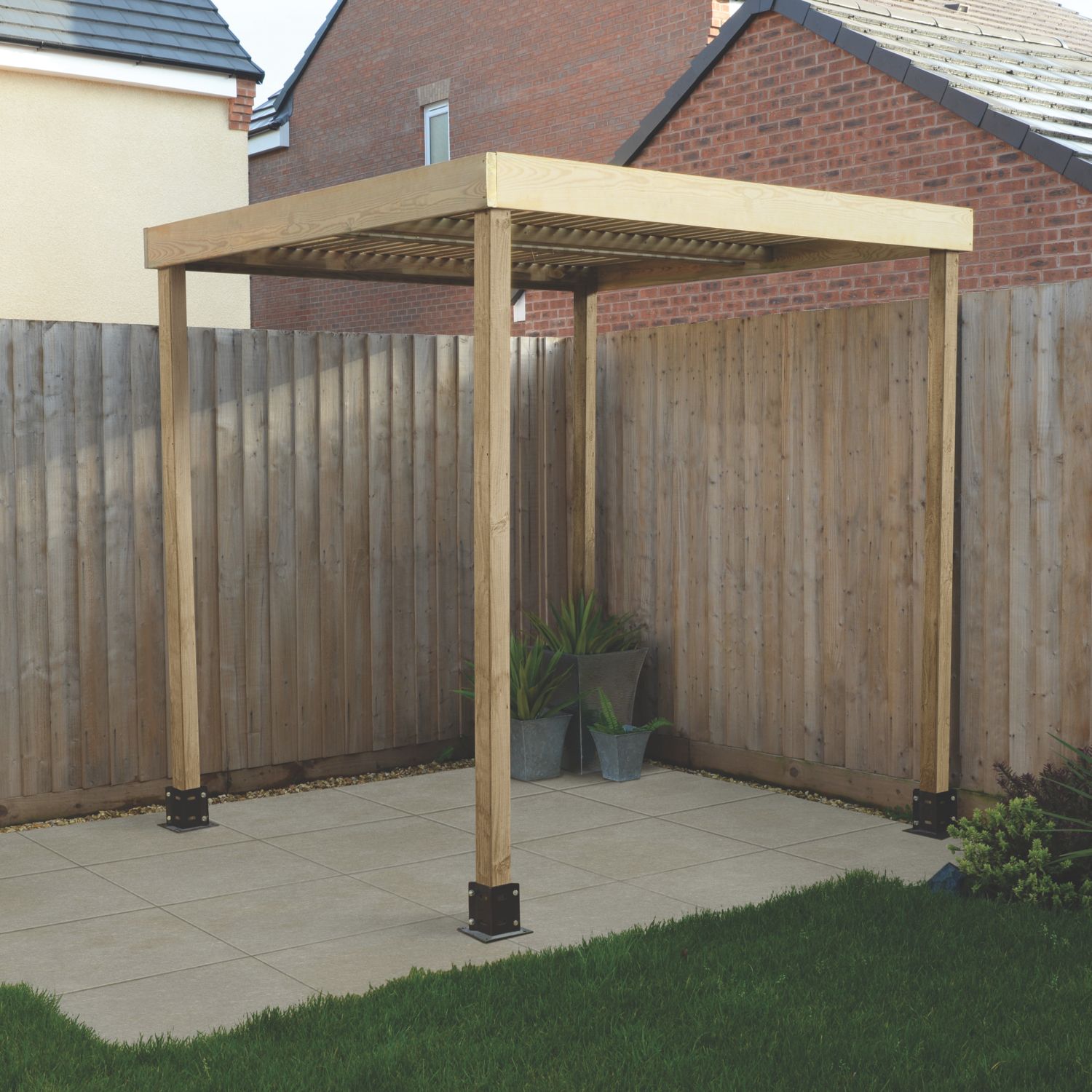 Forest 6' 6" x 6' 6" (Nominal) Flat Timber Pergola (352KT)