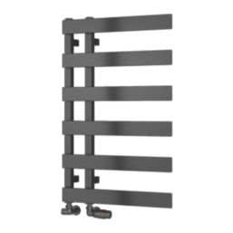 Reina 800mm x 500mm 977BTU Gunmetal Flat Designer Towel Radiator