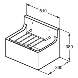 Armitage Shanks Birch Cleaners & Laboratory Sink No Tap Holes 510mm
