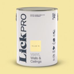 LickPro  5Ltr Yellow 01 Vinyl Matt Emulsion  Paint