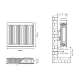 Flomasta 500mm x 600mm 2352BTU White Type 21 Convector Radiator