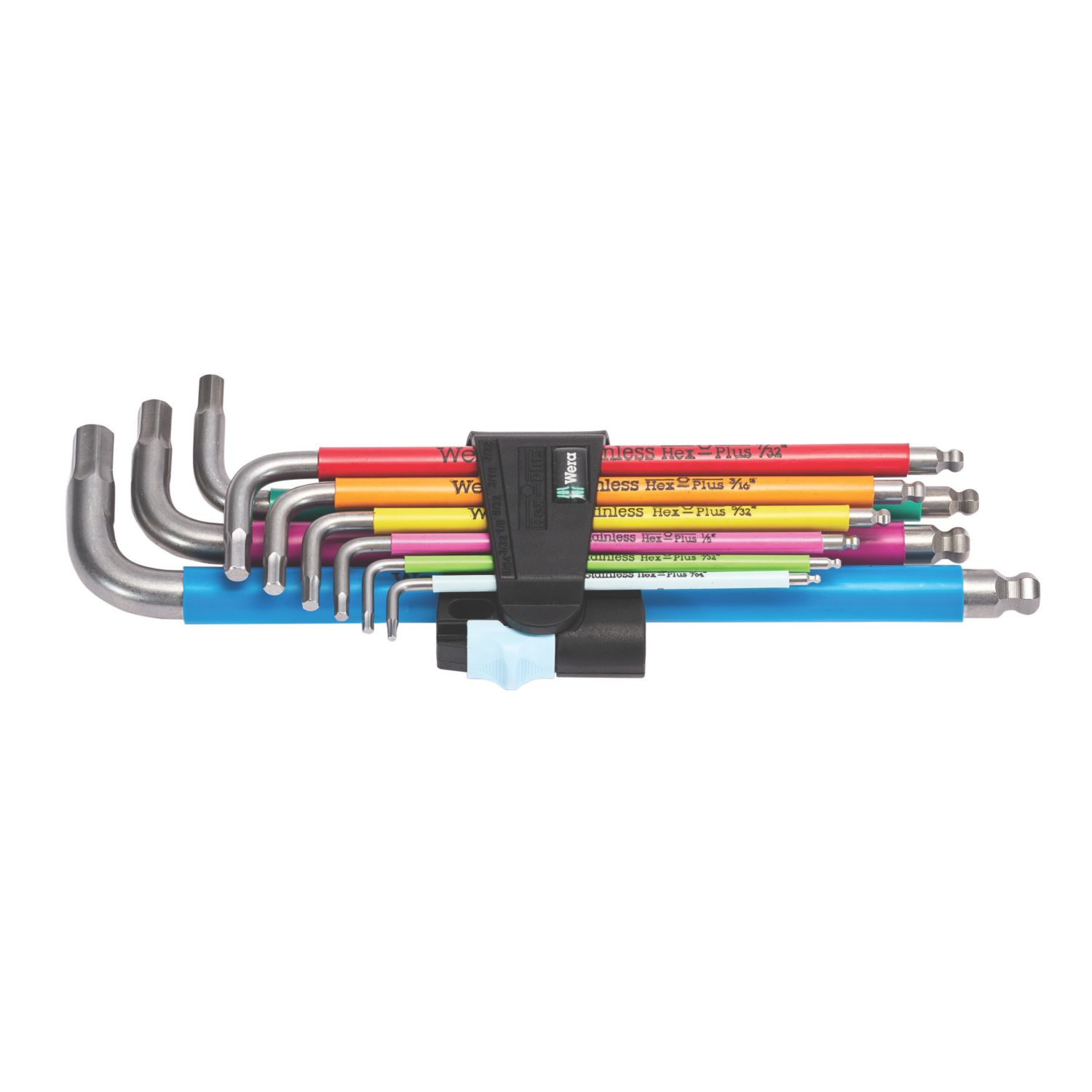 Wera 3950/9 Hex-Plus Multicolour Stainless 1 Imperial L-Key Set 9 Pcs (352XX)