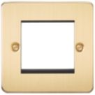 Knightsbridge Flat Plate 2-Module Modular Faceplate Brushed Brass