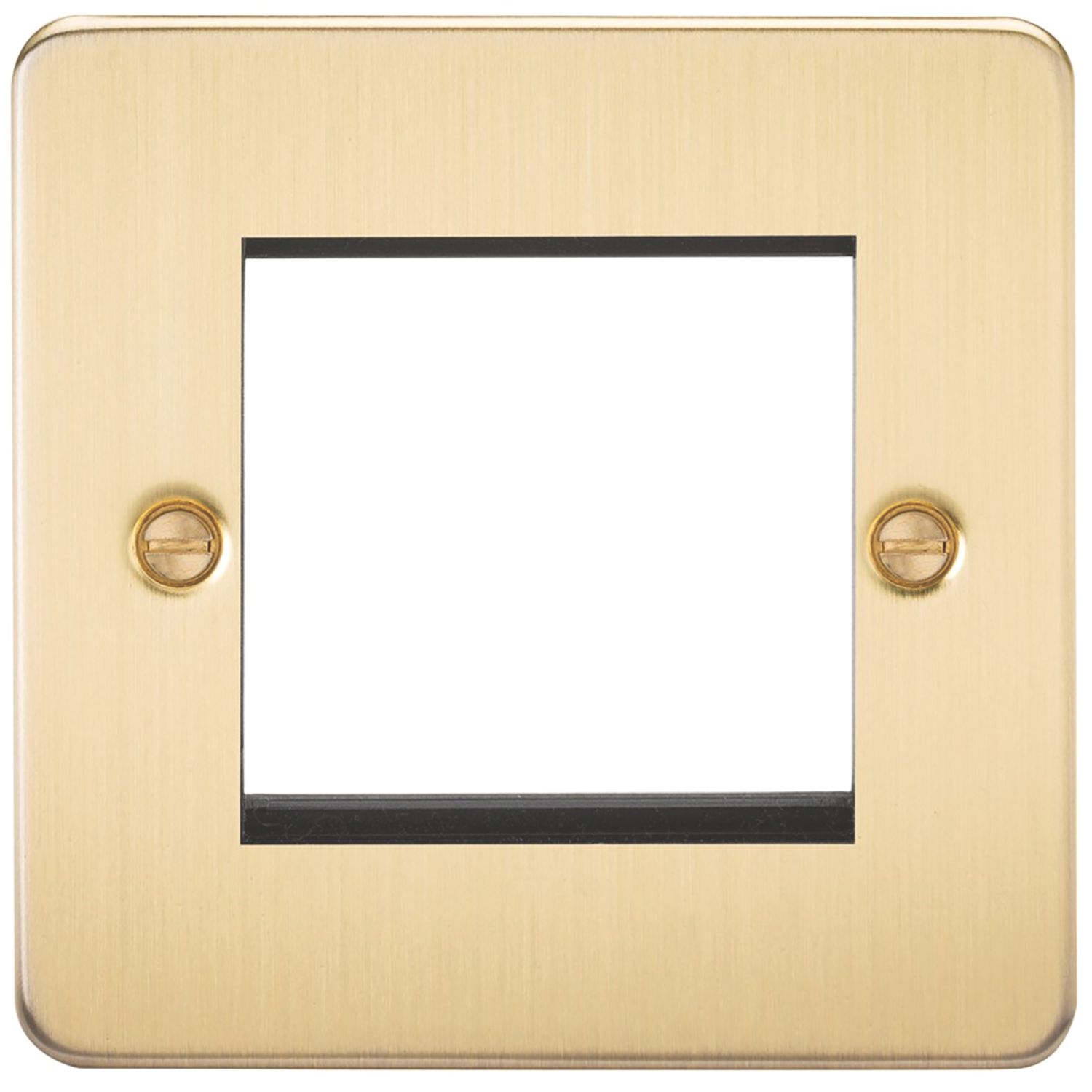 Knightsbridge Flat Plate 2-Module Modular Faceplate Brushed Brass (352YA)