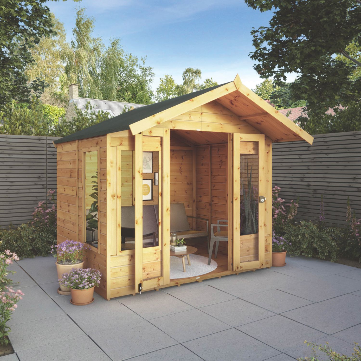 Mercia Premium Sussex 7' 6" x 6' (Nominal) Apex Timber Summerhouse (352YL)