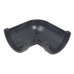 FloPlast MiniFlo uPVC 90° Half Round Gutter Angle Black 76mm