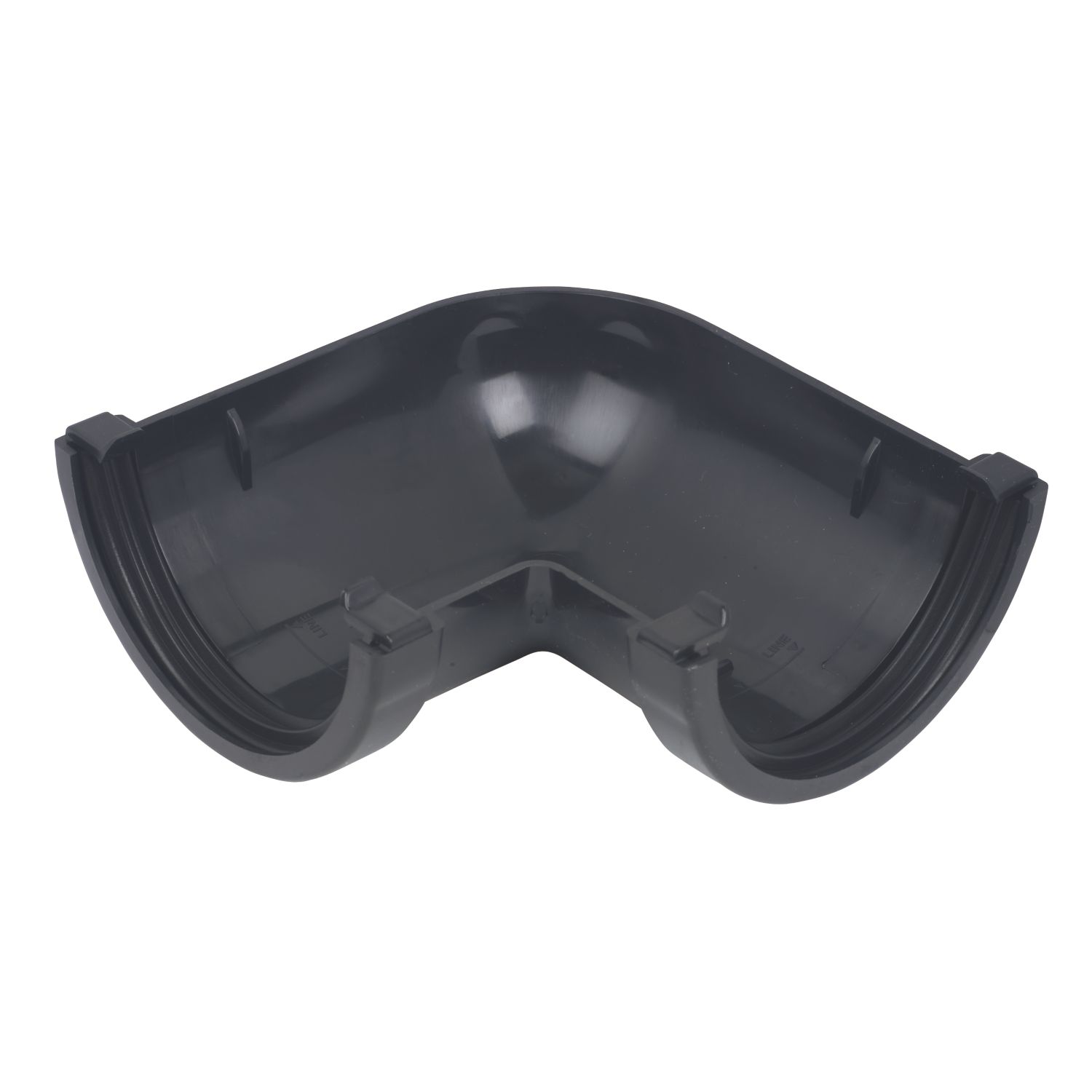 FloPlast Mini Line uPVC 90° Half Round Bracket Black 76mm (35314)