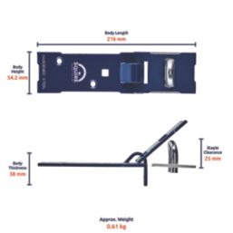 Squire NO.8 Maxiclam Hasp & Staple Blue 216mm