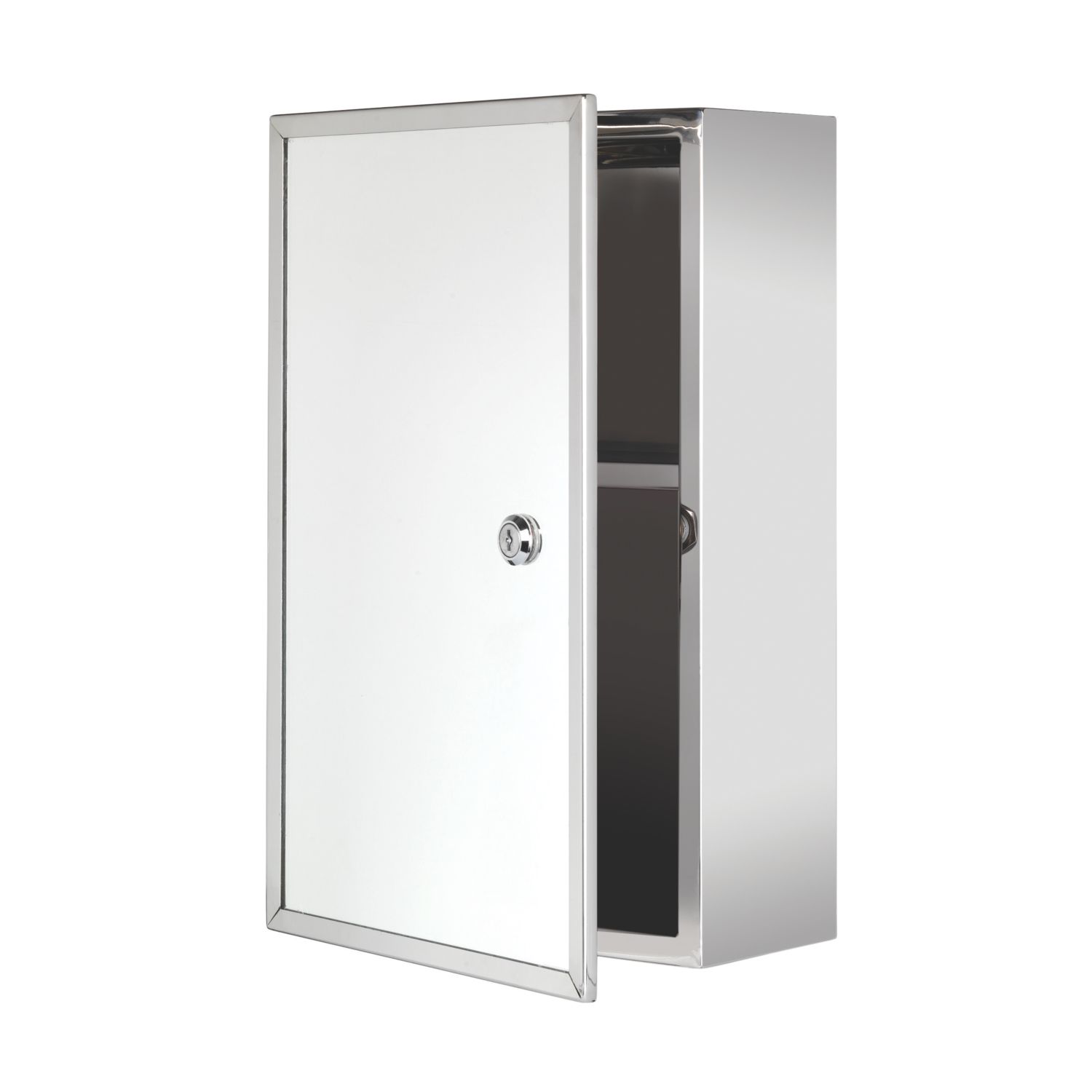 Croydex Lockable 1-Door Bathroom Medicine Cabinet 250mm x 130mm x 400mm (35399)