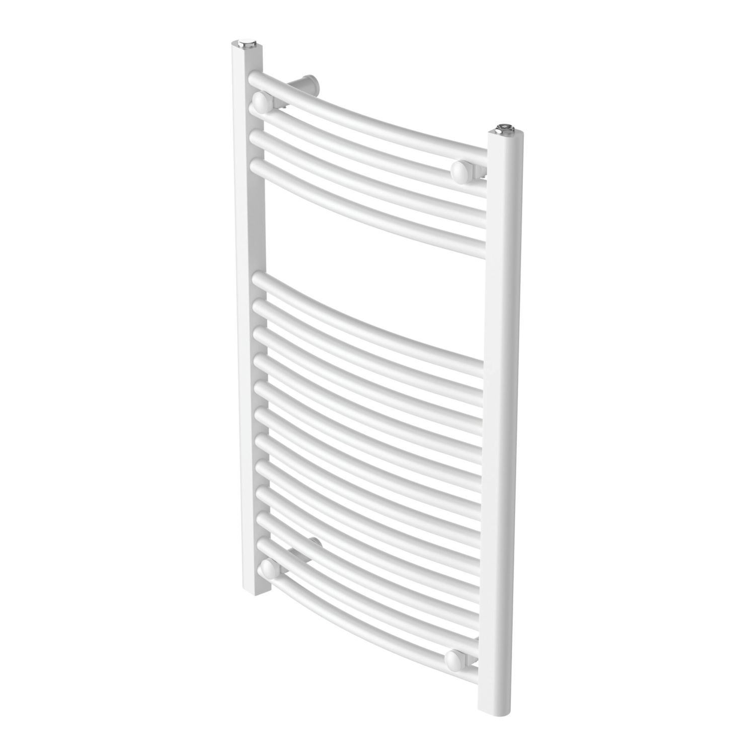 Flomasta 800mm x 500mm 1238BTU White Curved Towel Radiator (353AG)