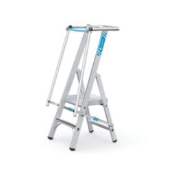 Zarges Aluminium 1.53m 2 Step Platform Step Ladder With Handrail