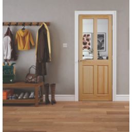 Victorian 2-Clear Light Unfinished Pine Wooden 2-Panel Internal Door 1981mm x 838mm