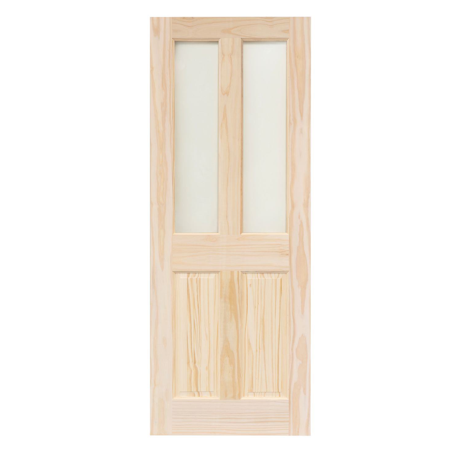 Victorian 2-Clear Light Unfinished Pine Wooden 2-Panel Internal Door 1981mm x 838mm (353FA)