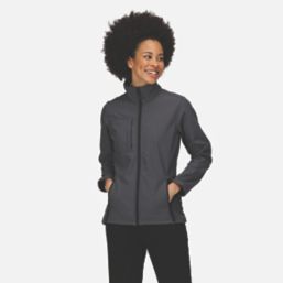 Regatta Octagon Womens Softshell Jacket Seal Grey (Black) Size 14