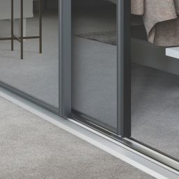 Spacepro Classic 4-Door Sliding Wardrobe Door Kit Graphite Frame Mirror Panel 2370mm x 2260mm