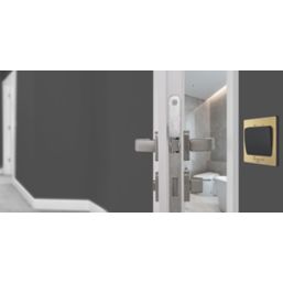 British General Evolve 10A 1-Gang 3-Pole Fan Isolator Switch Satin Brass  with Black Inserts