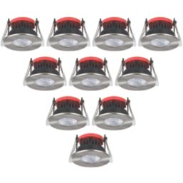 Lexco Tauri Fixed  Fire Rated LED Downlights Brushed Nickel 8W 500-800lm 10 Pack